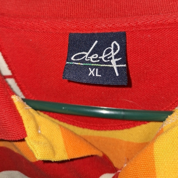 A Delf multicolored striped men's Polo shirt in a size XL. - Picture 2 of 5